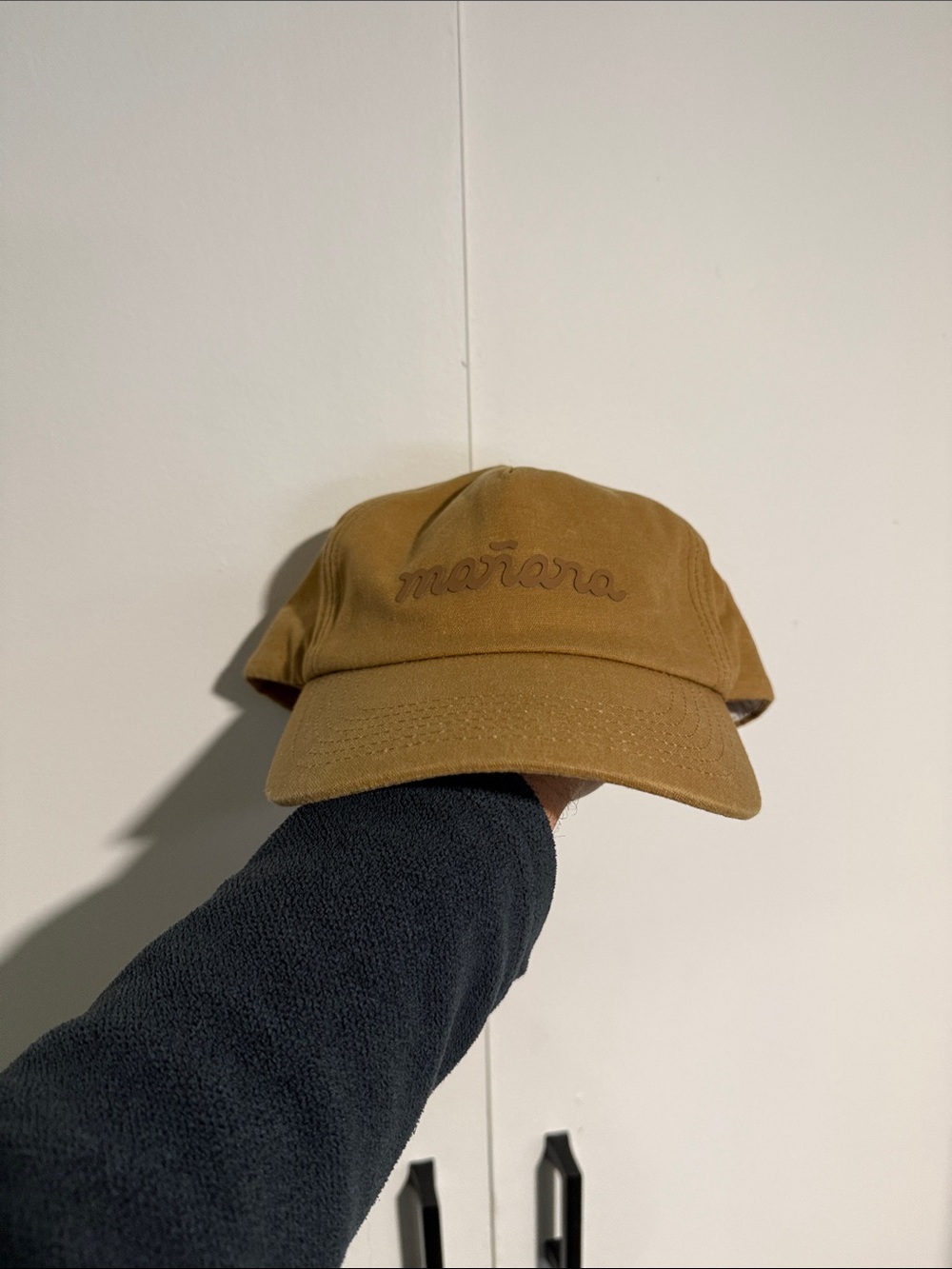 Carhartt-Style Tan Canvas Dad Hat with Embroidered Script